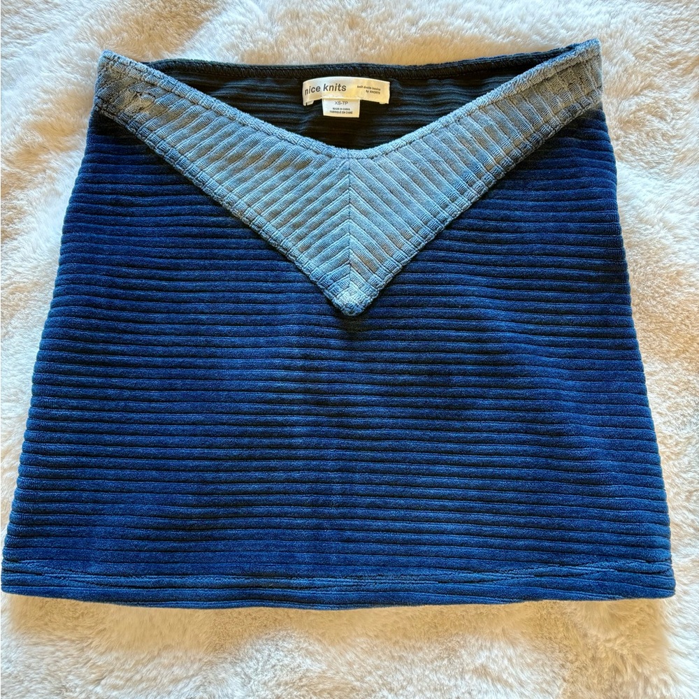 Urban Outfitters Blue and Gray Mini Skirt